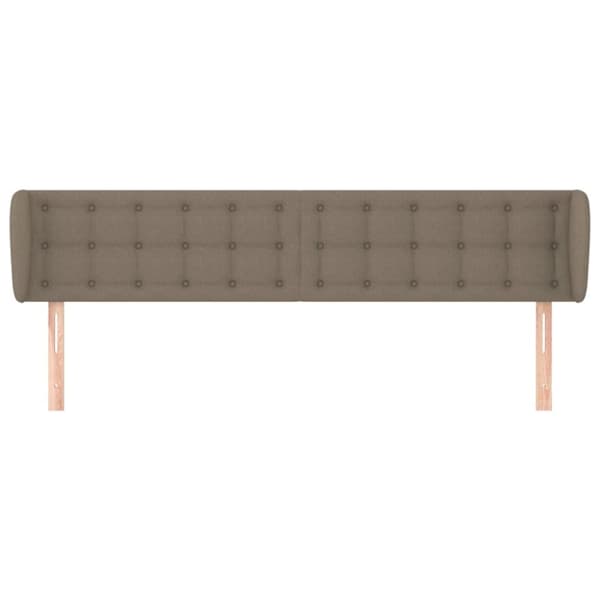 vidaXL sengegavl med kanter 203x23x78/88 cm stof gråbrun