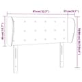Miniatyrbillede 9 af 9: vidaXL sengegavl med kanter 83x23x78/88 cm fløjl lyserød