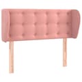 Miniatyrbillede 2 af 9: vidaXL sengegavl med kanter 83x23x78/88 cm fløjl lyserød