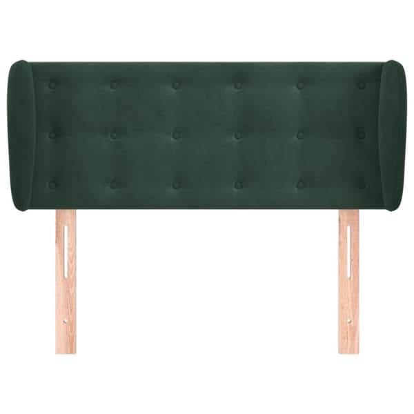 vidaXL sengegavl med kanter 93x23x78/88 cm fløjl mørkegrøn