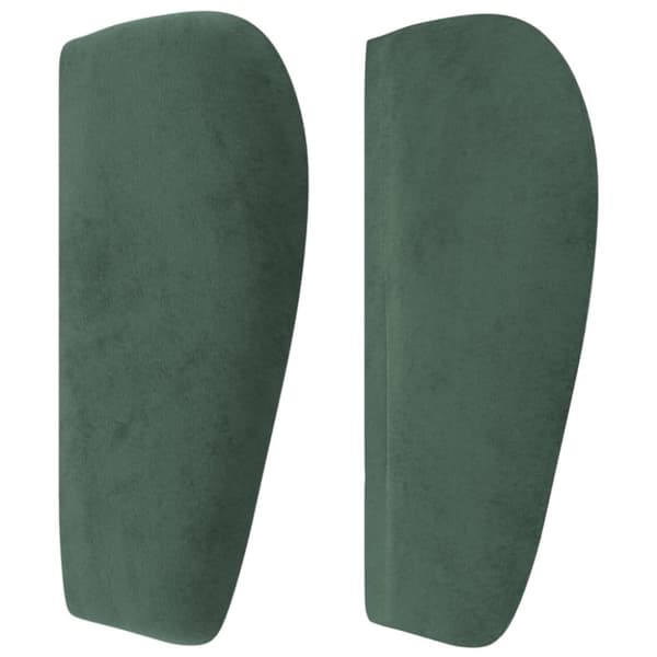 vidaXL sengegavl med kanter 93x23x78/88 cm fløjl mørkegrøn