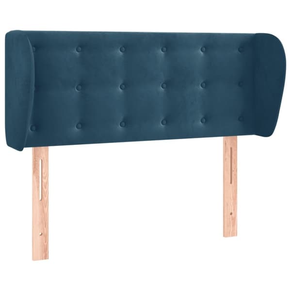 vidaXL sengegavl med kanter 93x23x78/88 cm fløjl mørkeblå