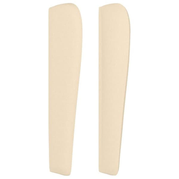 vidaXL sengegavl med kanter 163x23x118/128 cm stof cremefarvet
