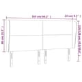 Miniatyrbillede 9 af 9: vidaXL sengegavl med kanter 163x23x118/128 cm stof cremefarvet
