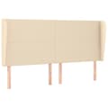 Miniatyrbillede 1 af 9: vidaXL sengegavl med kanter 163x23x118/128 cm stof cremefarvet