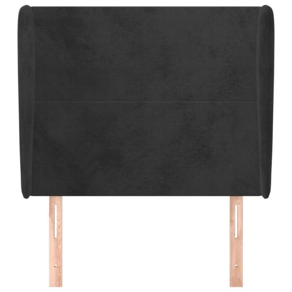vidaXL sengegavl med kanter 93x23x118/128 cm fløjl sort