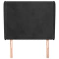 Miniatyrbillede 3 af 9: vidaXL sengegavl med kanter 93x23x118/128 cm fløjl sort