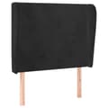 Miniatyrbillede 1 af 9: vidaXL sengegavl med kanter 93x23x118/128 cm fløjl sort