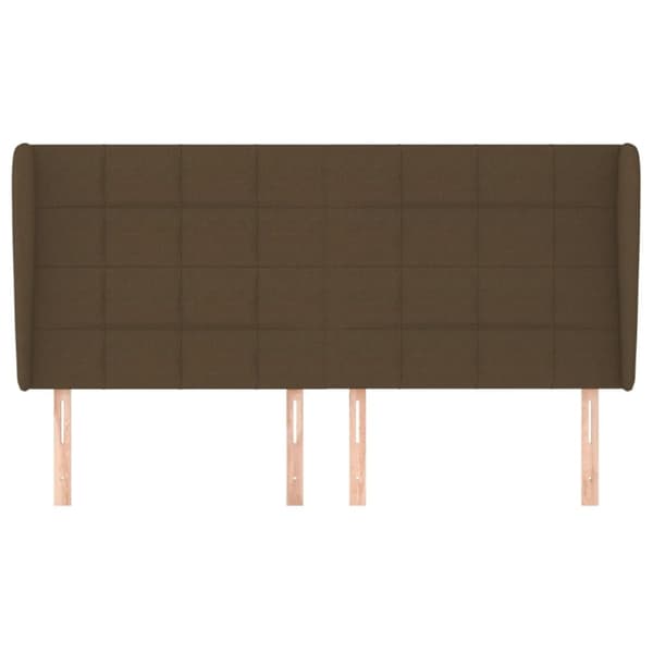 vidaXL sengegavl med kanter 163x23x118/128 cm stof mørkebrun