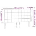 Miniatyrbillede 9 af 9: vidaXL sengegavl med kanter 163x23x118/128 cm stof sort