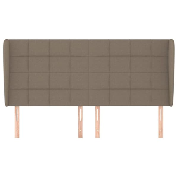 vidaXL sengegavl med kanter 183x23x118/128 cm stof gråbrun