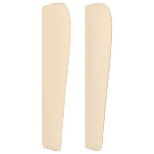 vidaXL sengegavl med kanter 203x23x118/128 cm stof cremefarvet