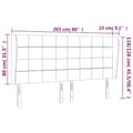Miniatyrbillede 9 af 9: vidaXL sengegavl med kanter 203x23x118/128 cm stof gråbrun