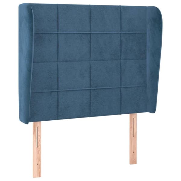 vidaXL Sänggavel med kanter mörkblå 93x23x118/128 cm sammet
