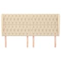 Miniatyrbillede 3 af 9: vidaXL sengegavl med kanter 203x23x118/128 cm stof cremefarvet
