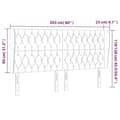 Miniatyrbillede 9 af 9: vidaXL sengegavl med kanter 203x23x118/128 cm stof cremefarvet