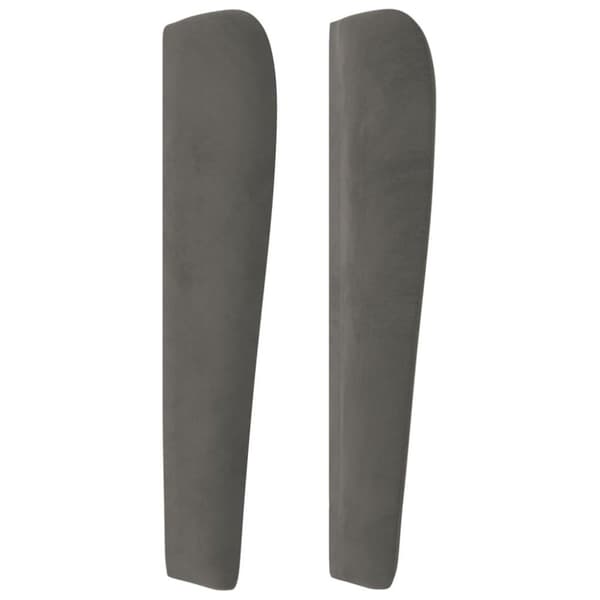 vidaXL sengegavl med kanter 93x23x118/128 cm fløjl mørkegrå