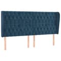 Miniatyrbillede 1 af 9: vidaXL sengegavl med kanter 183x23x118/128 cm fløjl mørkeblå