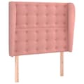 Miniatyrbillede 2 af 9: vidaXL sengegavl med kanter 83x23x118/128 cm fløjl pink