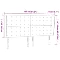 Miniatyrbillede 9 af 9: vidaXL sengegavl med kanter 163x23x118/128 cm fløjl lyserød