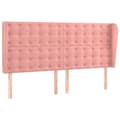 Miniatyrbillede 2 af 9: vidaXL sengegavl med kanter 163x23x118/128 cm fløjl lyserød