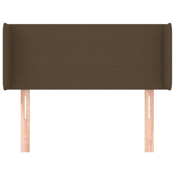 vidaXL sengegavl med kanter 83x16x78/128 cm stof mørkebrun