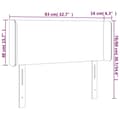 Miniatyrbillede 9 af 9: vidaXL sengegavl med kanter 83x16x78/128 cm stof mørkebrun