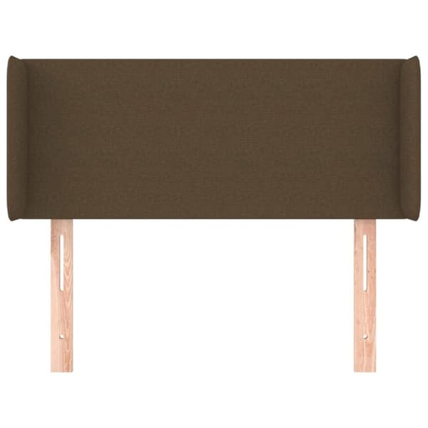 vidaXL sengegavl med kanter 103x16x78/88 cm stof mørkebrun