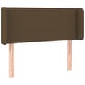 Miniatyrbillede 1 af 9: vidaXL sengegavl med kanter 103x16x78/88 cm stof mørkebrun