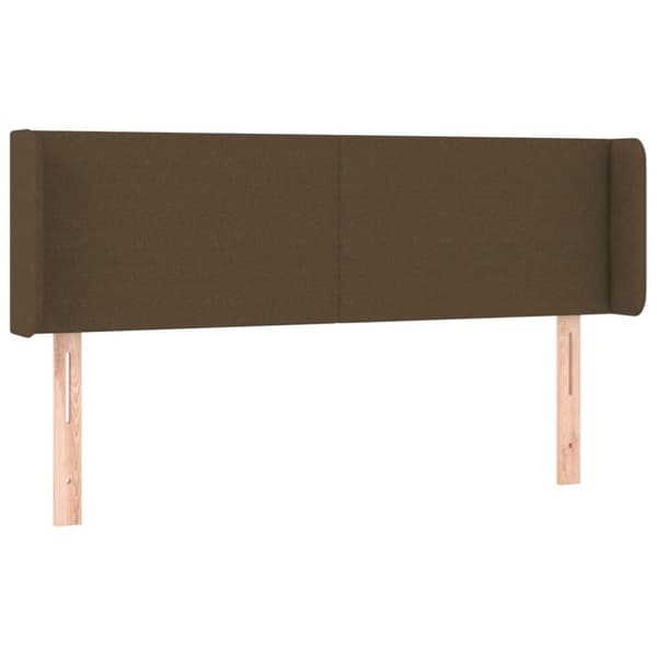 vidaXL sengegavl med kanter 147x16x78/88 cm stof mørkebrun