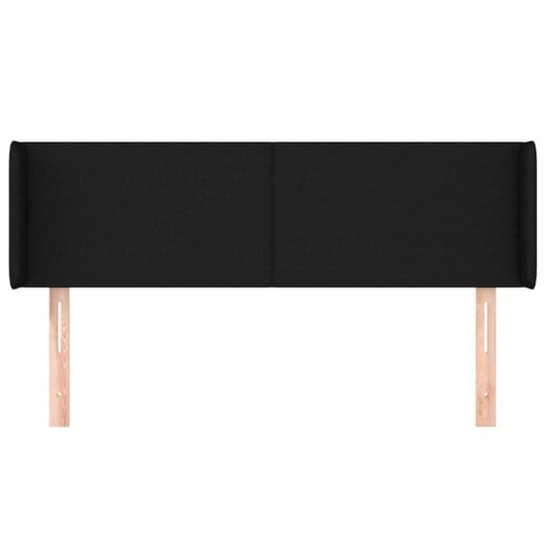 vidaXL sengegavl med kanter 147x16x78/88 cm stof sort
