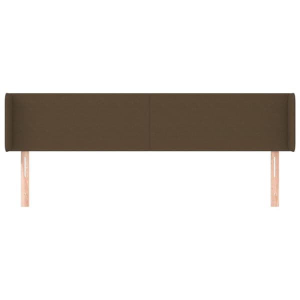 vidaXL sengegavl med kanter 163x16x78/88 cm stof mørkebrun
