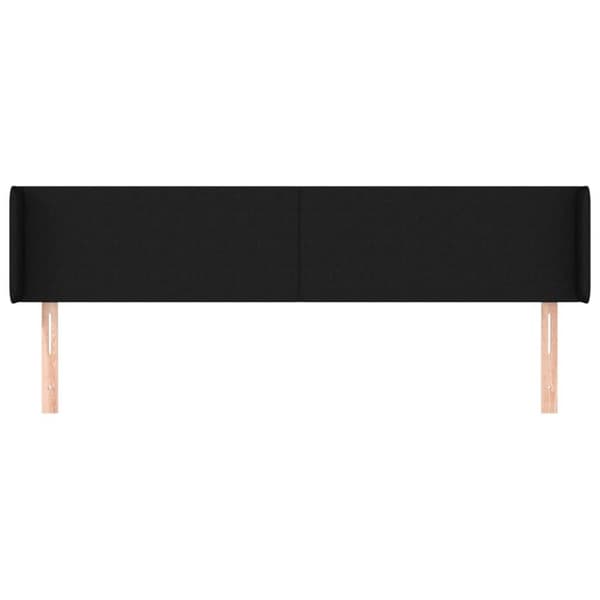 vidaXL sengegavl med kanter 203x16x78/88 cm stof sort