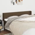 Miniatyrbillede 1 af 9: vidaXL sengegavl med kanter 203x16x78/88 cm stof mørkebrun