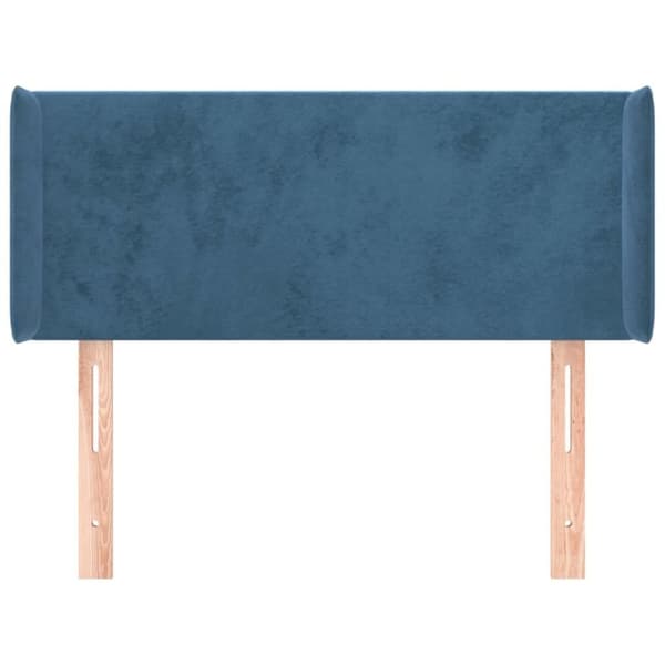 vidaXL sengegavl med kanter 93x16x78/88 cm fløjl mørkeblå
