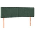 Miniatyrbillede 1 af 9: vidaXL sengegavl med kanter 147x16x78/88 cm fløjl mørkegrøn