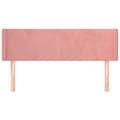 Miniatyrbillede 3 af 9: vidaXL sengegavl med kanter 147x16x78/88 cm fløjl lyserød