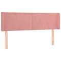 Miniatyrbillede 1 af 9: vidaXL sengegavl med kanter 147x16x78/88 cm fløjl lyserød