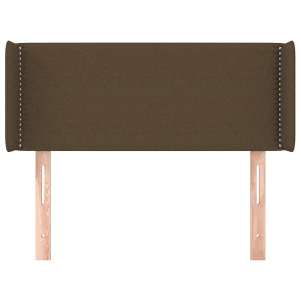 vidaXL sengegavl med kanter 93x16x78/88 cm stof mørkebrun