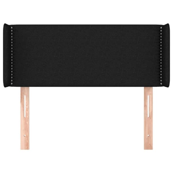 vidaXL sengegavl med kanter 103x16x78/88 cm stof sort