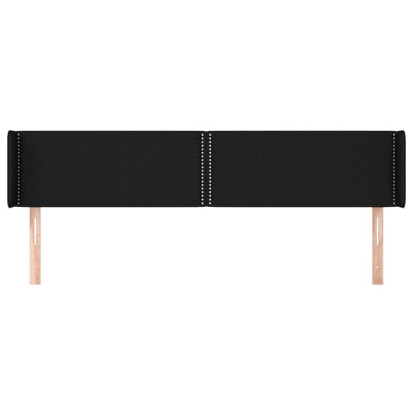 vidaXL sengegavl med kanter 163x16x78/88 cm stof sort