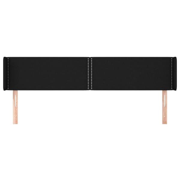 vidaXL sengegavl med kanter 183x16x78/88 cm stof sort
