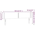 Miniatyrbillede 9 af 9: vidaXL sengegavl med kanter 183x16x78/88 cm stof sort