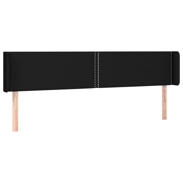 vidaXL sengegavl med kanter 183x16x78/88 cm stof sort