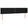 Miniatyrbillede 2 af 9: vidaXL sengegavl med kanter 183x16x78/88 cm stof sort