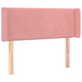 Miniatyrbillede 1 af 9: vidaXL sengegavl med kanter 83x16x78/88 cm fløjl lyserød