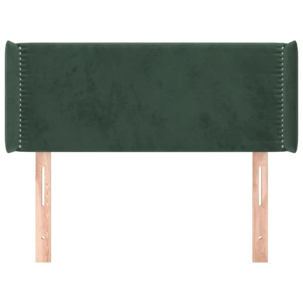 vidaXL sengegavl med kanter 83x16x78/88 cm fløjl mørkegrøn