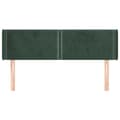 Miniatyrbillede 3 af 9: vidaXL sengegavl med kanter 147x16x78/88 cm fløjl mørkegrøn