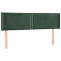 Miniatyrbillede 2 af 9: vidaXL sengegavl med kanter 147x16x78/88 cm fløjl mørkegrøn
