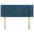 Miniatyrbillede 3 af 9: vidaXL sengegavl med kanter 93x16x78/88 cm fløjl mørkeblå